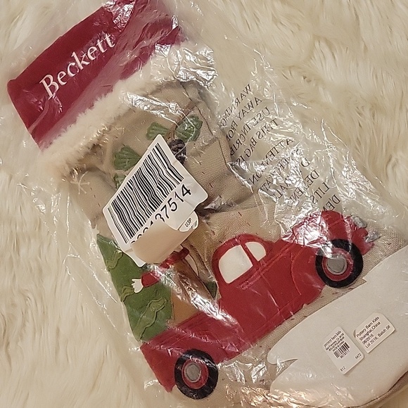 Pottery Barn Woodland Stocking Truck with Reindeer - Beckett - red & tan - Picture 14 of 14